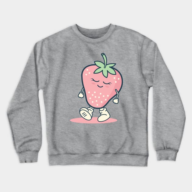 Cute Strawberry Character Kawaii Crewneck Sweatshirt by kolakiss